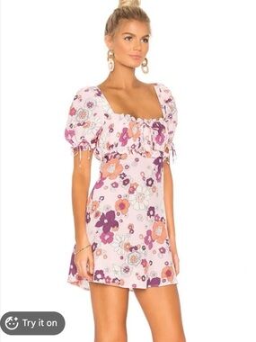 For Love and Lemons Magnolia mini dress purple small